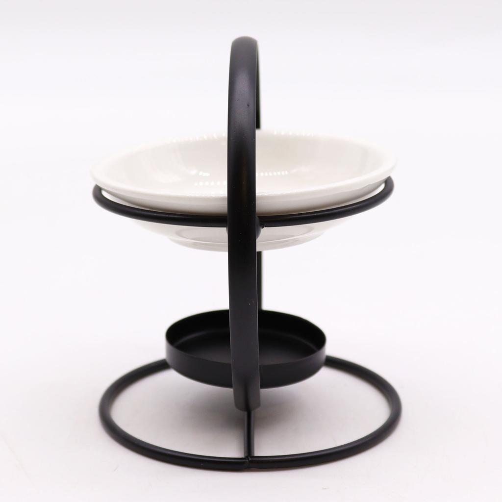 Oil Burner Ceramic and Metal Round Stand