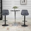 Set of 2 Height-Adjustable Bar Stools. 46x48x83-104cm. Gray and Black
