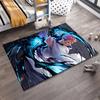 "Anime Style Carpet with Pink-Haired Warrior and Blue Energy Art" Suitable for use as an anti-slip for living room bedroom sofas