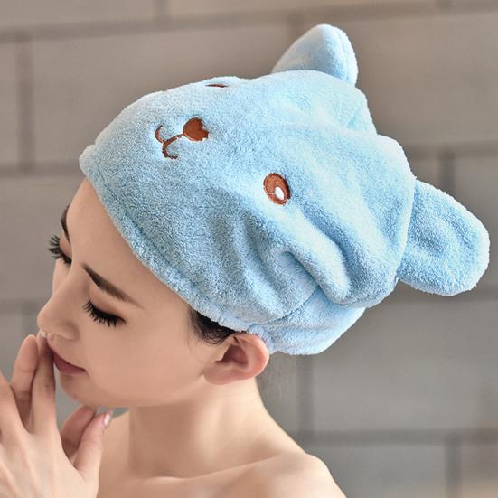 Niedlicher Bär, wasserabsorbierende Dusche, schnelltrocknende Haarmütze, Kopfwickel, Handtuch, Badekappe