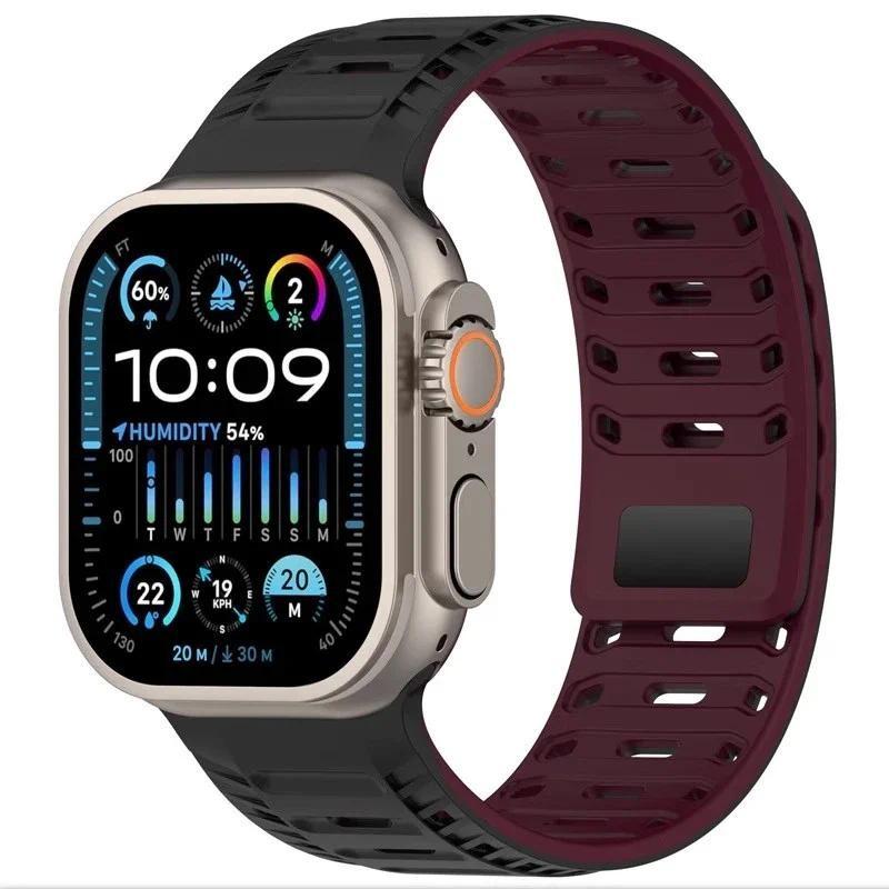 Silicone Magnetic Bands Loop Strap for Apple Watch 49mm 46mm 45mm 44mm 42mm For iWatch Series 11 10 9 8 7 6 5 4 3 2 SE 3 Ultra 3