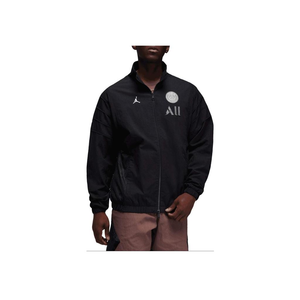 Jordan Solid Color Logo Stand Collar Zip Jacket Men Jacket Black DM3090-010