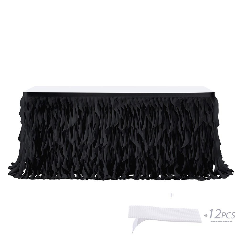 183cm*76cm Ruffle Table Skirt Multicolor Table Skirt Elegant Tulle Table Skirt for Baby Shower
