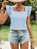 2026 Women's Plaid Square Neck Ruffle Blouse - Spring/Summer Collection