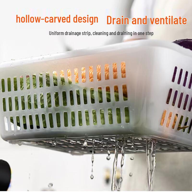 Rectangular Plastic Storage & Drain Basket