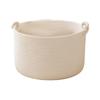 Pet Toy Storage Basket - Cotton Rope with Knot Handles, Color No Embroidery, for and Dog Toys, Treats and Accessories