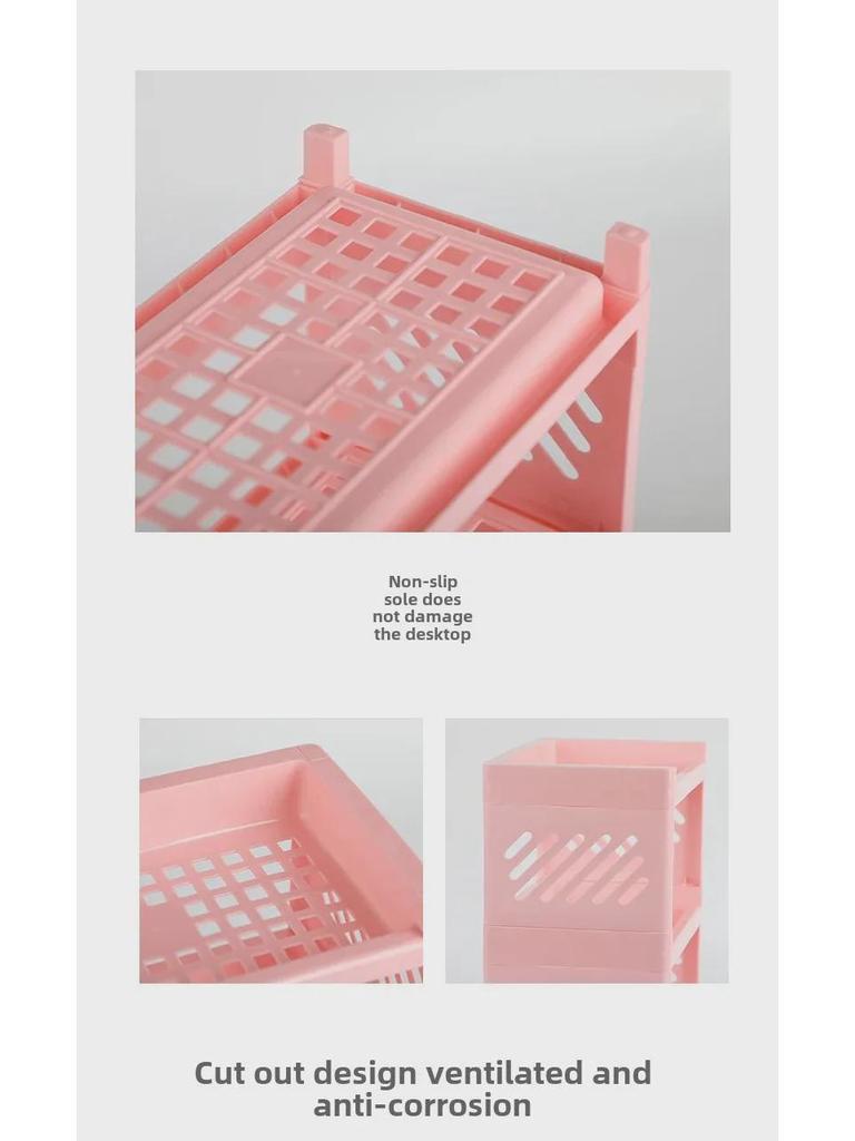 Sakura Multi-Layer Desktop Storage Rack - Creative, Colorful, and Modern Design