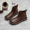 Fashion GKTINOO 2025 Autumn Winter New Genuine Leather Round Toe Chelsea Boots Casual Anti-slip Soft Sole Warm Women's Flat Boots