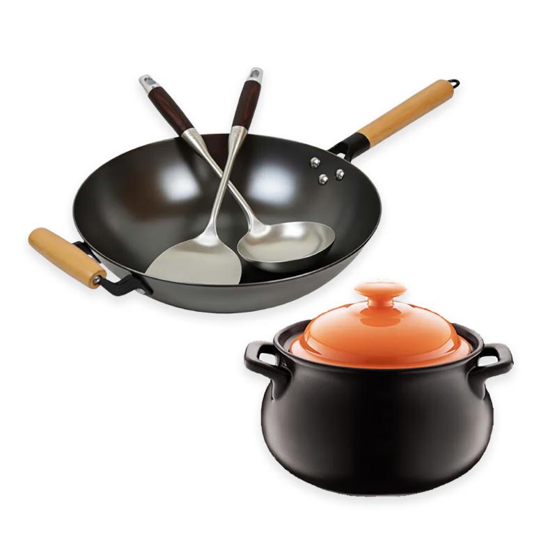 Lufenglai Dual-Purpose Cast Iron & Casserole Pot Set