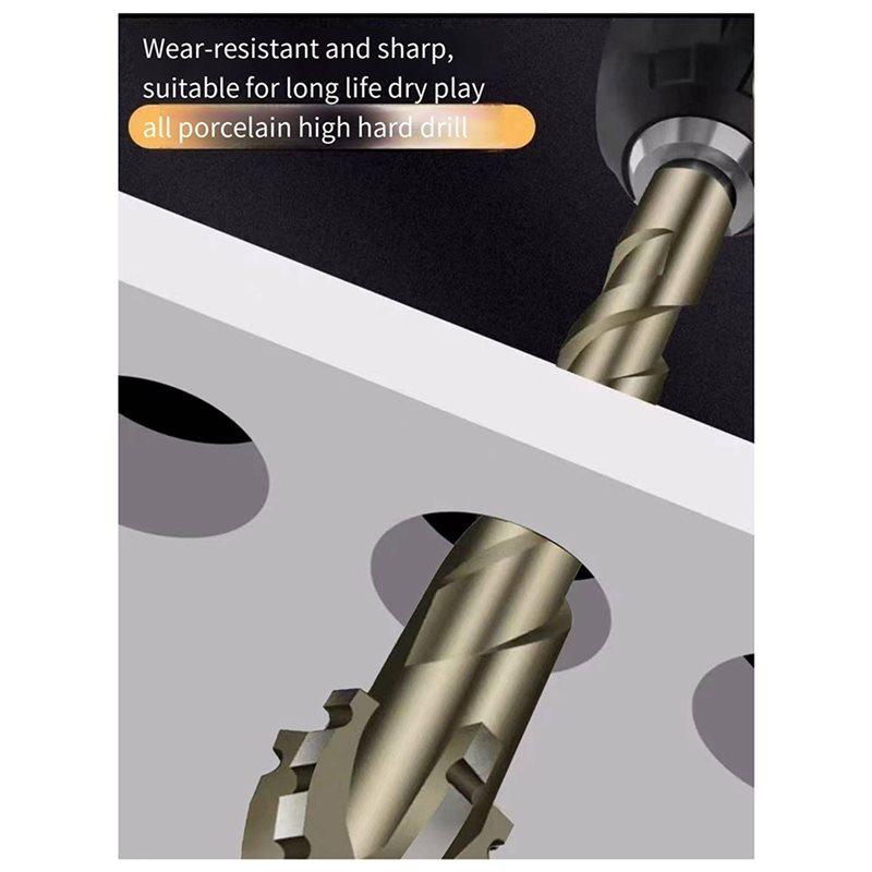 A84X-New Four-Edged Sawtooth Eccentric Drill For Dry Drilling Of All Tiles, Glass, Marble And Concrete 8Pcs