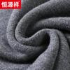 Hengyuanxiang Men's Thickened 100% Fine Wool V-Neck Sweater