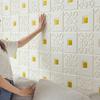 Waterproof and Moisture Proof 35x35cm 3D Tile Brick Wall Sticker Self-Adhesive Foam Board Wallpaper Bedroom Room Home Decoration