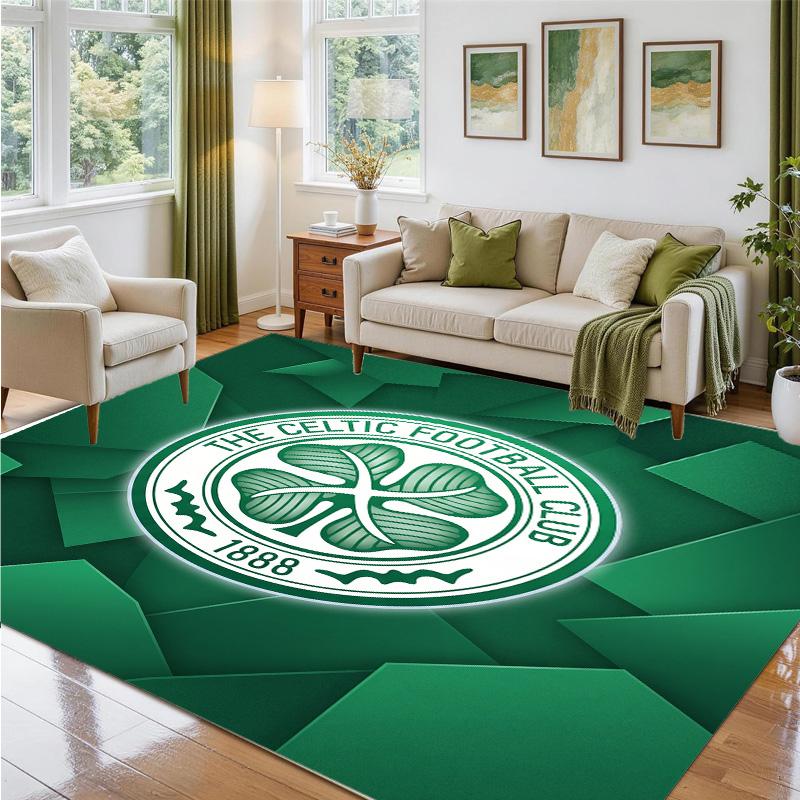 Celtic FC Design Crystal Velvet Rug Soft Decorative Mat for Bedroom Entrance