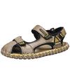 Fashion Summer Baotou Men Sandals Outdoor Sports Anti-collision Men's Shoes Soft Rubber Lightweight Hiking Shoes Flat Black Flip-flops
