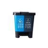 Twin-Compartment Thickened Trash Can with Lid - Large Capacity Pedal Bin for Kitchen & Outdoors