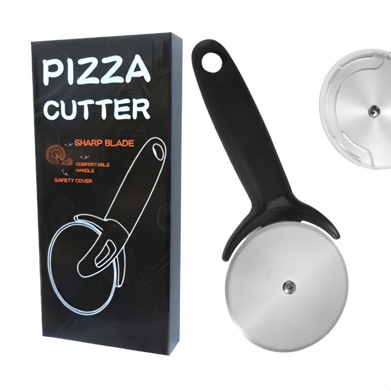 Pizza cutting wheel Stainless steel pizza cutter with cover Cheese scraper Ultra-sharp pizza slicer-Smoothly rotating pizza wheel Ergonomic Pizza cutting wheel