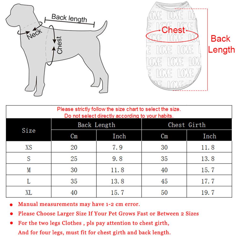 Soft Dog Clothes For Small Medium Dogs Cats Summer Breathable Love Print Puppy Vest T-shirt Schnauzer French Bulldog Pet Coat