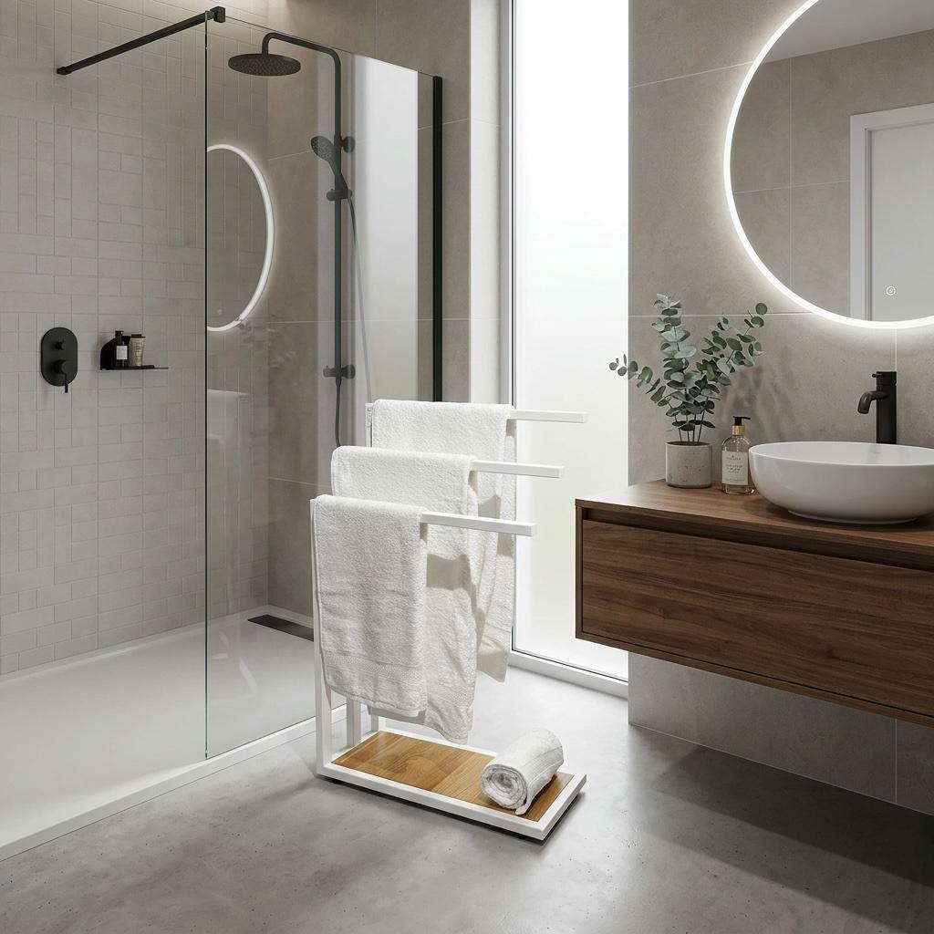 White Loft Towel Rack for the Bathroom