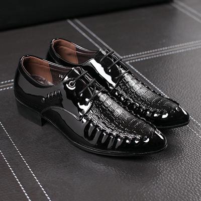 Spring and Autumn New Men's Leather Shoes British Business Korean Version Trend Dress Casual Shoes Men's Shoes Lace Up
