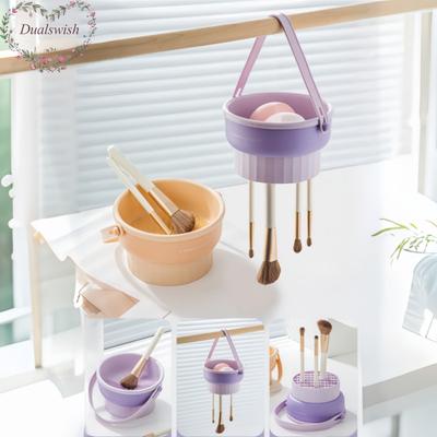 3 In 1 Make-up Pinsel Silikon Reinigungsbecken Reinigen Make-up Pinsel Beauty Ei Make-up Werkzeug Waschbrett Aufhängen am Trockenbehälter