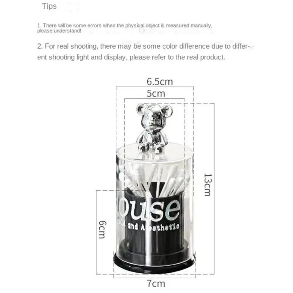 1pc Acrylic Toothpick Box Dispenser Jars with Lids Set Cute Decor Storage Containers for Cotton Ball, Cotton Swab Storage Tank