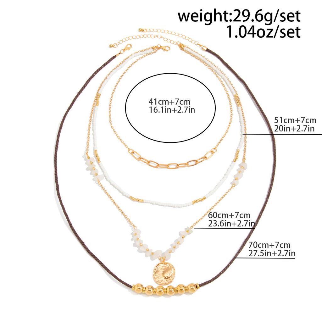 Y2K Boho Rund Mynt Duskanheng Choker Halskjede for Kvinner Collares Vintage Perlekjede Estetisk Hals-smykke Gave