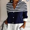 Plus Size Women Long Sleeve Button Shirt Solid Floral Casual Comfort Blouse