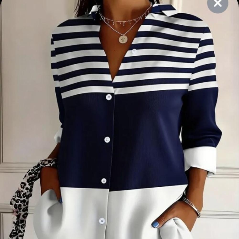 Plus Size Women Long Sleeve Button Shirt Solid Floral Casual Comfort Blouse