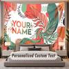 Géométrique Abstrait (243) Tenture murale personnalisée sur le thème du texte avec nom personnalisé, tapisserie pour décoration intérieure, tissu de fond