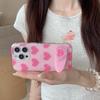 Cute Pink Heart Love Pattern Bracket Stand Holder Phone Case for IPhone 16 15 14 13 Pro Max Shockproof Slim Soft Bumper Cover