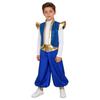 Set 2 Piese Vestă Basm Arabesc Băieți Paiete Metalic Guler Înalt Umeri Pad Pantaloni Largi Talie Înaltă