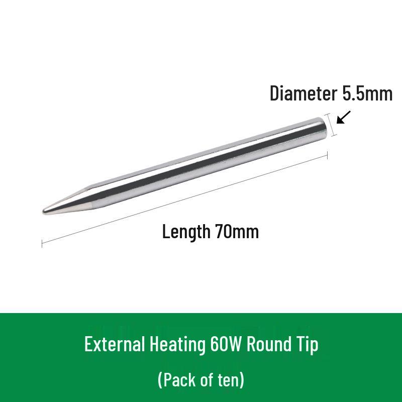 Lead-Free Eco-Friendly Electric Soldering Iron Tips: 30W/40W/60W - Universal Round, Pointed, Knife-Edge, and Horseshoe Styles.