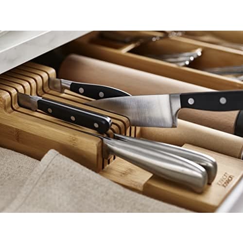 Joseph Joseph/Joseph Joseph Drawer Storage Knife Organizer, Holds up to 9 Knives, Kitchen Organizer & Drawer Storage, Bamboo [Authentic] 85169