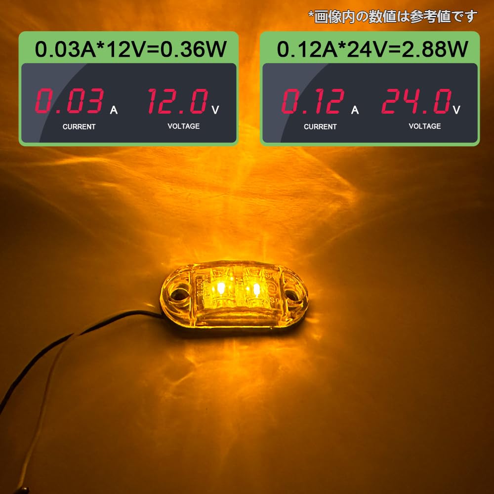 Side Marker LED -24V Truck Marker Lamp Side Marker Lamp Turn Signal Lamp Truck Yellow Set of 4