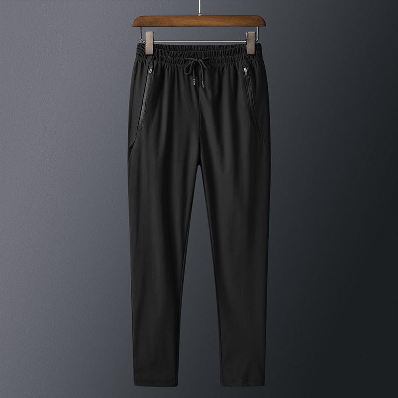 Casual Pants, Quick Drying Pants, Men's and Women's Summer Thin Fit, Foot Binding, Elastic Running, Breathable, Loose Fit, Oversized Sports Pants