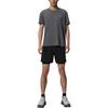 SAUCONY Solid Color Lace-Up Elastic Woven Sports Shorts Men Shorts Black SC2240193A-BK01