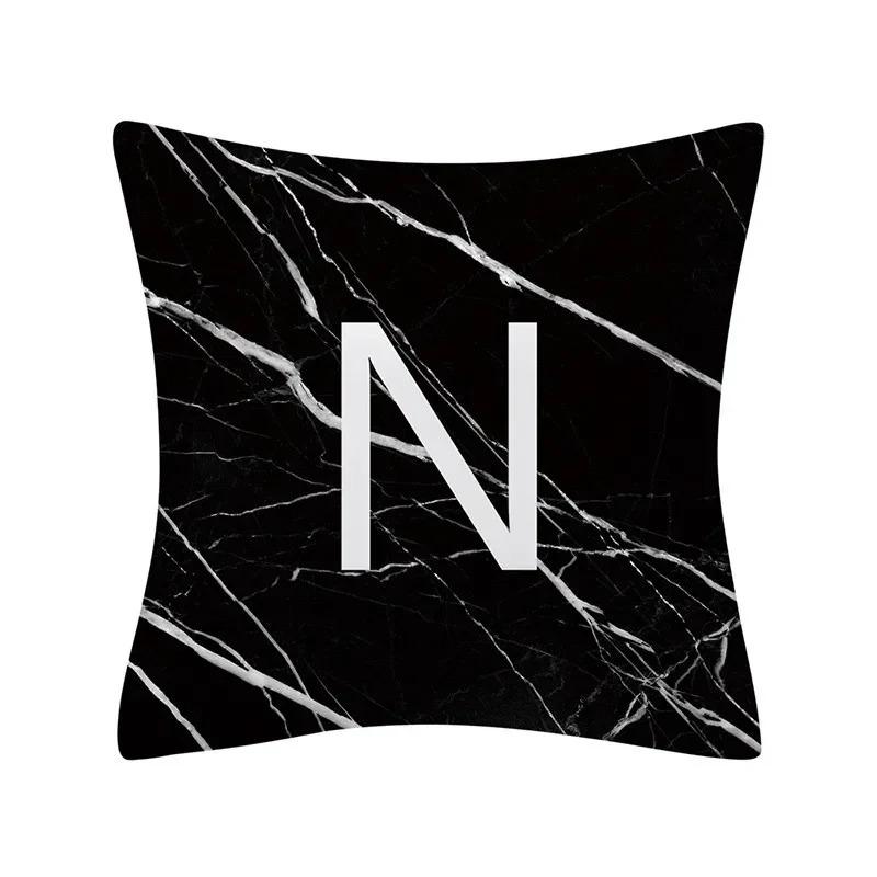 Buchstabe Marmor Textur Druck Kissenbezug Nordisch Schlicht Zimmer Heimdekoration Büro Sitz Wohnzimmer Sofa Kissenbezug