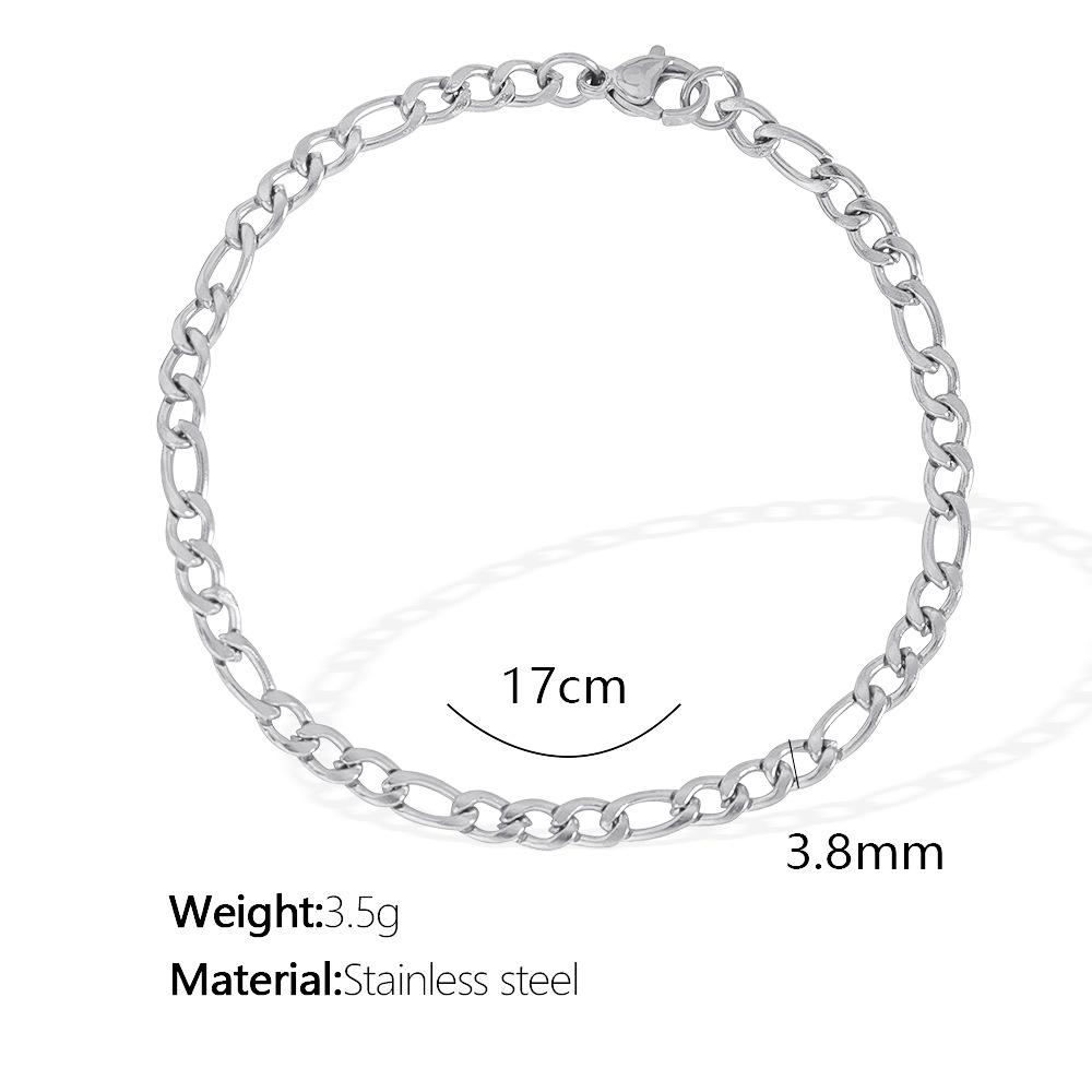 Mode Luxe Léger Figaro Chaîne Cubaine Bracelet en Acier Titane Tempérament Polyvalent Simple Personnalité Bracelet