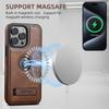 SUTENI G2 For iPhone 15 Pro Magnetic Case Litchi Texture Leather+TPU Cover with Kickstand