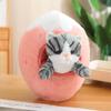 Cartoon Avocado Banana Strawberry Carrot Cat Plush Toy Cute Fruit Kitty Pillow Stuffed Accompany Doll Room Decor Birthday Gift