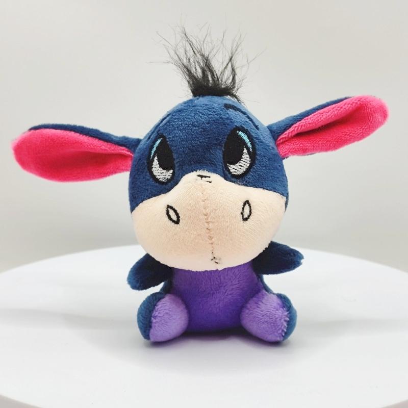 10CM Winnie the Pooh Plush Toy Cartoon Stitch Eeyore Piglet Tigger Keychains Soft Stuffed Toy Animal Doll Children Gift