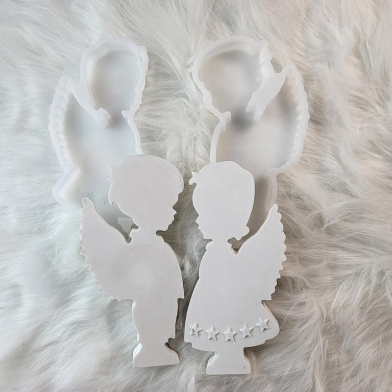 3D Angel Candle Silicone Mold Boy Girl Shape Scented Candle Plaster Concrete Resin Mould Handmade Craft Home Decorations