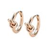 [Cream Dot. ] Cream Dot Earrings for Women, Popular, Metal Allergy, Nickel-free, 18k Coating, Hoop, Folded, Catchless, Openable, Knot, Metal [Pink