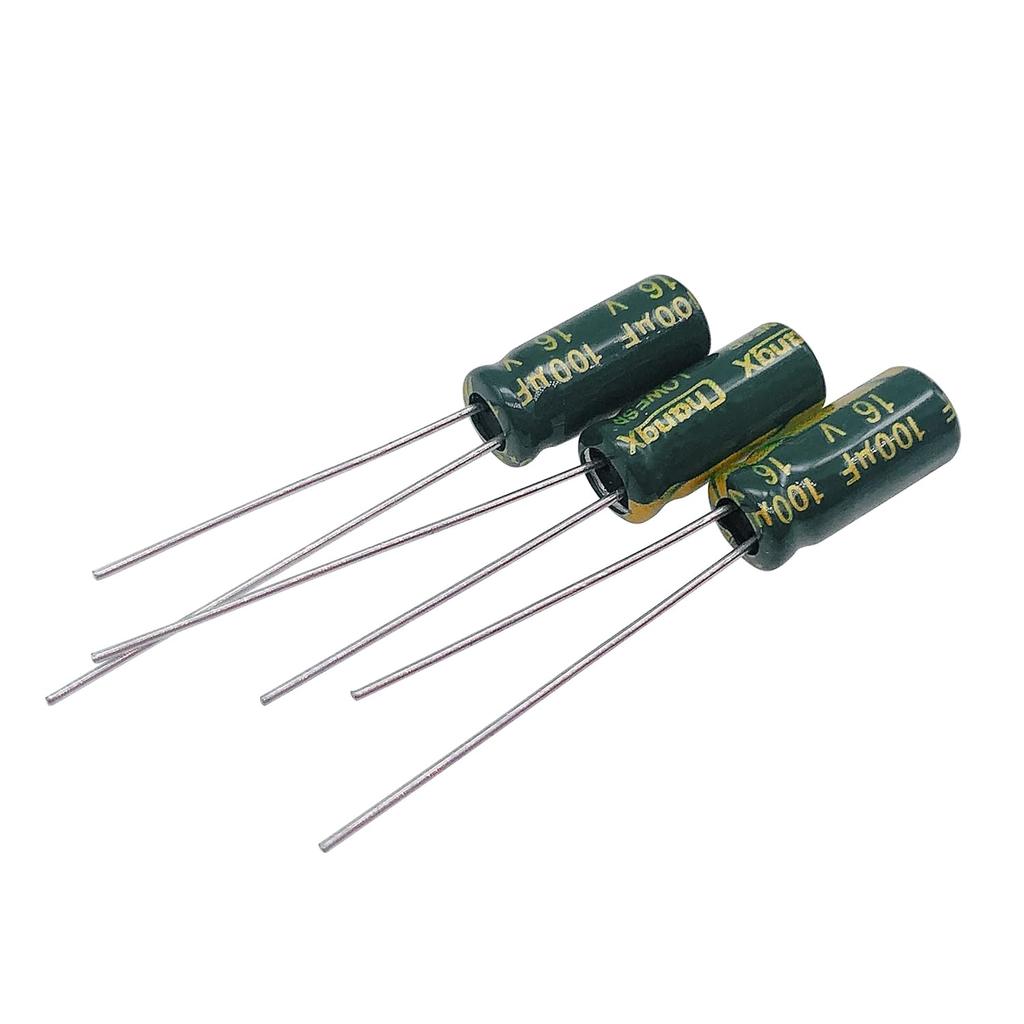 20pcs 16V 100UF Capacitor 5x11mm(0.2x0.43in) High Frequency Aluminum Electrolytic Capacitors for TV, LCD Monitor, Game