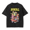 Invincible Mark Grayson T-shirt Vintage Washed Anime Superhero Graphic Unisex Oversized Crew Neck Cotton Short Sleeve Tee Tops