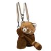 Red Panda Plush Backpack Cute Plushie Doll Women Crossbody Fur Soft Shoulder Bag For Camping Travel Party Female Birthday Gift