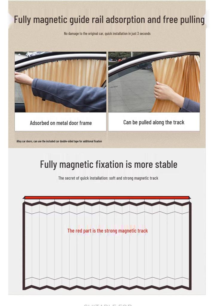 Automatic Retractable Car Sunshade Curtain for Baby Privacy - Blackout Front Windshield/Sedan Window Cover