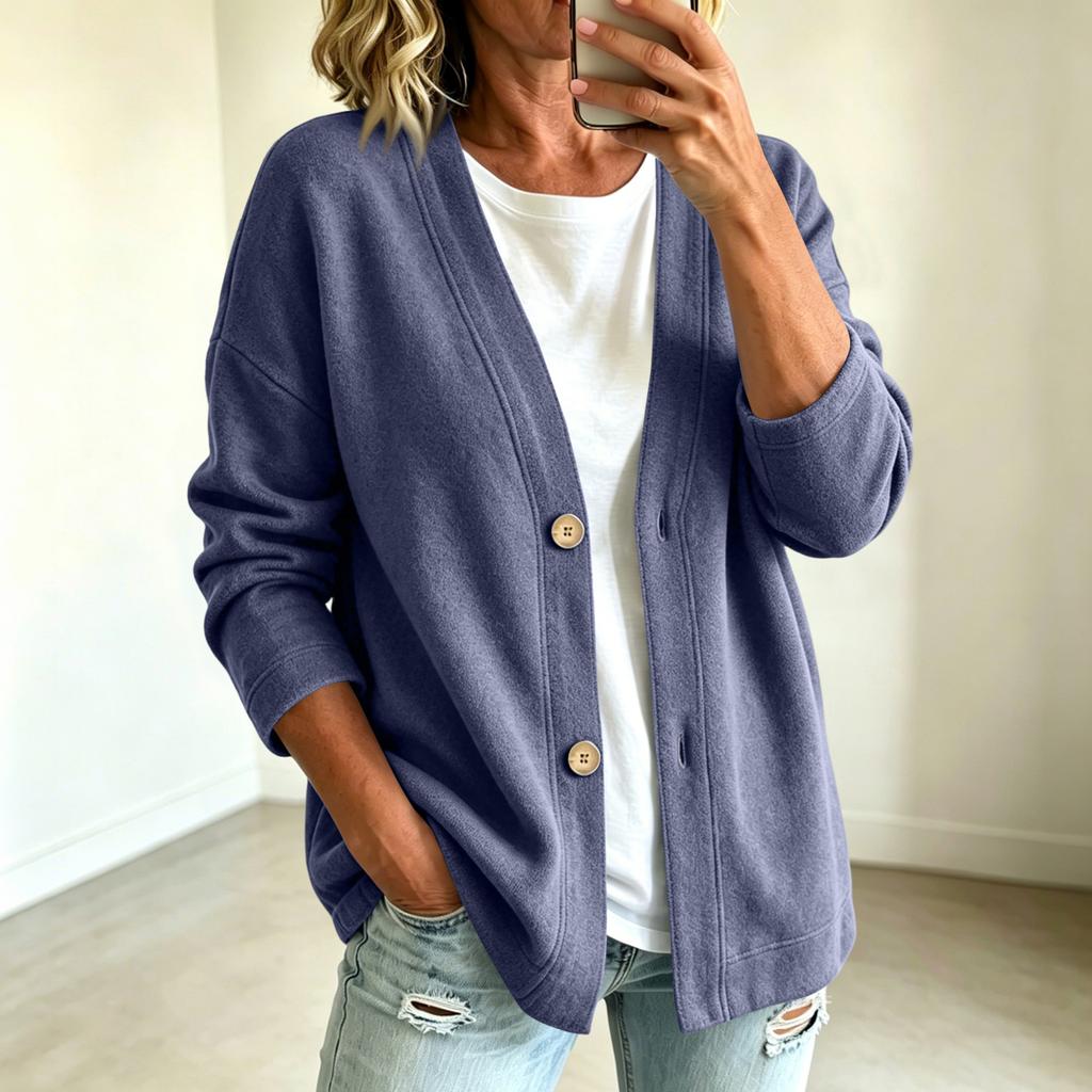 Giacca Casual da Donna con Bottoni Frontali Colorata per l'Uso Quotidiano