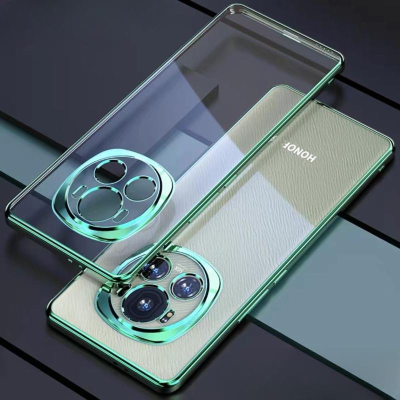 

Чехол для телефона с гальваническим покрытием For Honor Magic6 Pro, чехол-накладка с линзами из мягкого силикона для Honor magic6Pro For Magic6 Pro зелёный