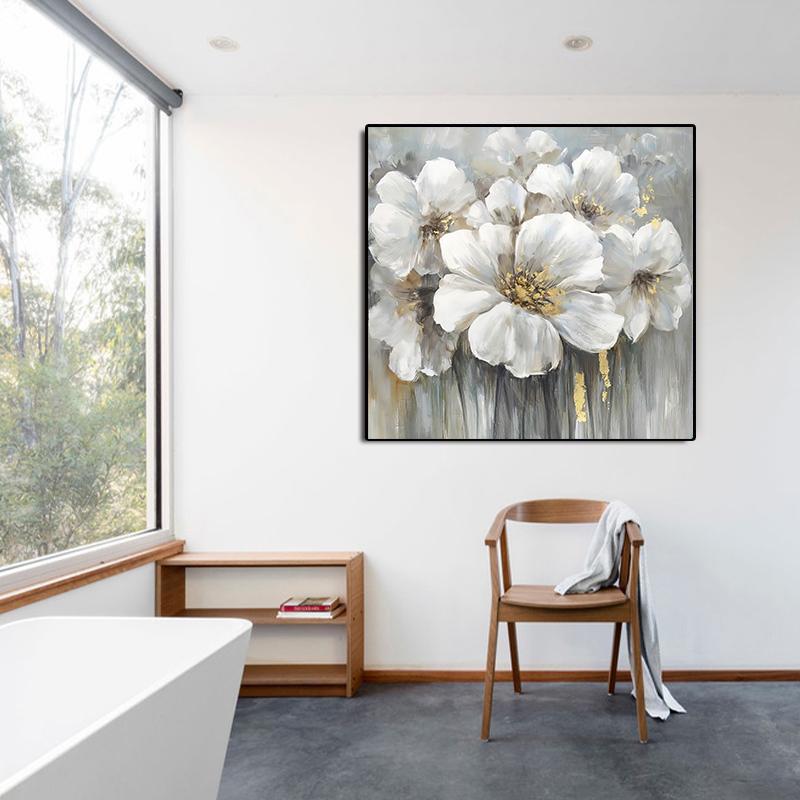 Wall Art Picture for Living Room Canvas Paintings On Canvas  Many White Flowers Hotel Decor Home Decor Art